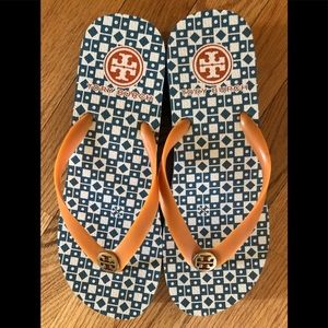 Tory Burch wedge flip flop size 10